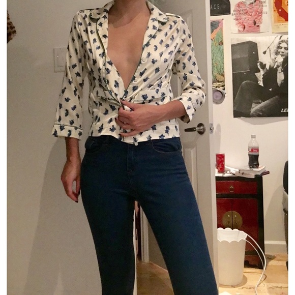 Dyed indigo high-waisted Topshop skinny jeans - Picture 5 of 6